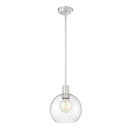 Z-Lite Margo 1 Light Pendant, Brushed Nickel And Clear Seedy 7501P10-BN